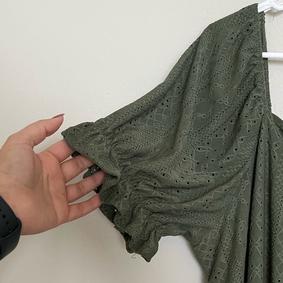 NWT | Vibe | Olive Green Eyelet Dress | Size 2X - Picture 4 of 8